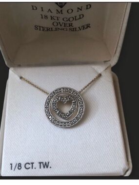 Diamond necklace and chain sterling silver